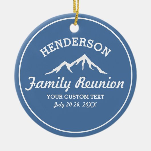 ヴィンテージの家族会旅行のカッコいいの山頂 セラミックオーナメント (正面)