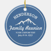 ヴィンテージの家族会旅行のカッコいいの山頂 セラミックオーナメント (裏面)