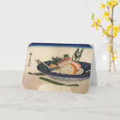 ヴィンテージの寿司の挨拶状 カード (黄色い花)