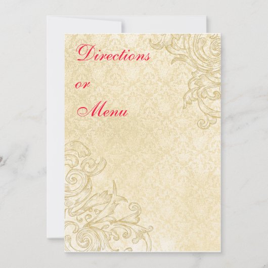 ヴィンテージの封入カードまたはメニューカード 招待状 (正面)