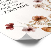 ヴィンテージの小さいフローラ開花日付の夜 ポスター (角)