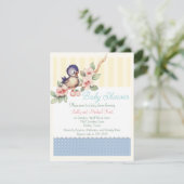 ヴィンテージの小さい鳥のベビーシャワー 招待状 (スタンド正面)