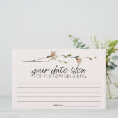 ヴィンテージの小さなフローラデート夜アイディアシャワーゲーム 便箋 (スタンド正面)