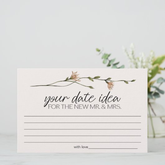 ヴィンテージの小さなフローラデート夜アイディアシャワーゲーム 便箋 (スタンド正面)