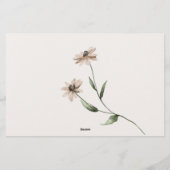 ヴィンテージの小さなフローラデート夜アイディアシャワーゲーム 便箋 (裏面)