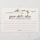 ヴィンテージの小さなフローラデート夜アイディアシャワーゲーム 便箋 (正面)