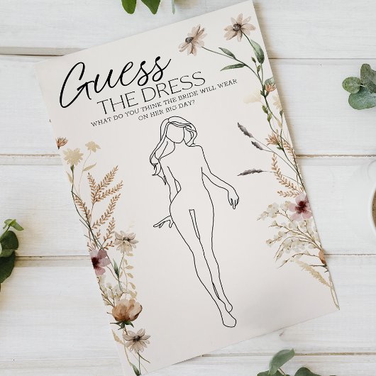 ヴィンテージの小さなフローラブライダルゲームはドレスを推測 チラシ