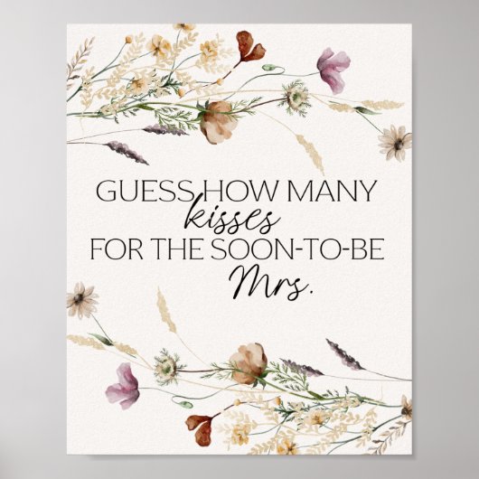 ヴィンテージの小さなフローラ数を推測するキスゲーム ポスター (正面)