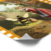 ヴィンテージの小さな少女と蜂蜜の壺 ポスター (角)