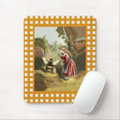 ヴィンテージの小さな少女と蜂蜜の壺 マウスパッド (マウス)