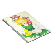 ヴィンテージの小さな少女 レトロ キュート ノートブック (右側)