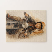 ヴィンテージの小さな男の子とモロッコ ジグソーパズル (横)