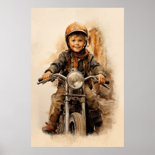 ヴィンテージの小さな男の子とモロッコ ポスター (正面)