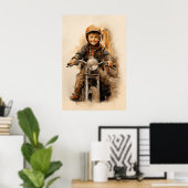 ヴィンテージの小さな男の子とモロッコ ポスター (ホームオフィス)