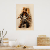 ヴィンテージの小さな男の子とモロッコ ポスター (キッチン)