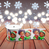 ヴィンテージの小さな男の子と少女のクリスマス サテンリボン