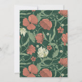 ヴィンテージの小さな花の女の子 ベビーシャワー 招待状 (裏面)