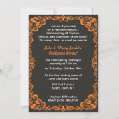 ヴィンテージの小さな魔女の沸騰トラブルのハロウィーン 招待状 (裏面)