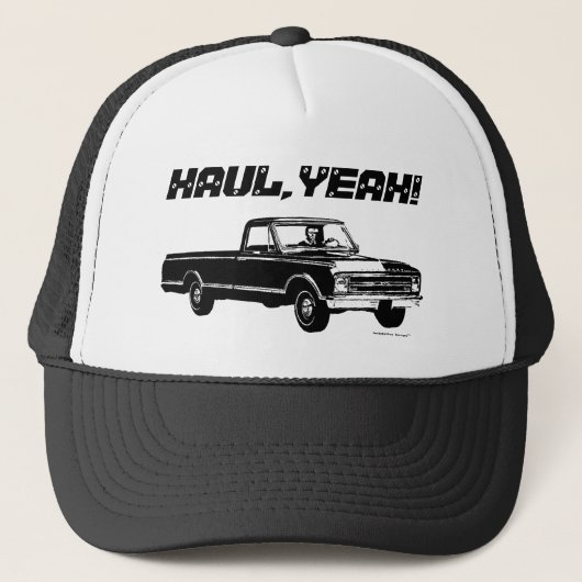 ヴィンテージの小型トラックの運搬量のええカスタムな文字-黒 キャップ (正面)