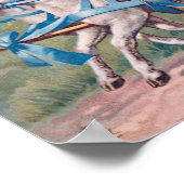 ヴィンテージの少女が子羊に追われる ポスター (角)