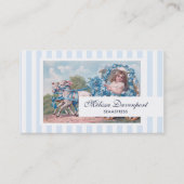 ヴィンテージの少女が子羊に追われる 名刺 (正面)