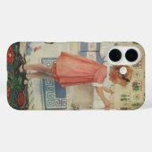 ヴィンテージの少女、洗濯物を干す子供 Case-Mate iPhoneケース (裏面 (横))