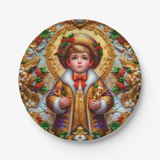 ヴィンテージの少年クリスマス～かわいい～ ペーパープレート