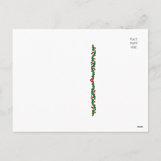 ヴィンテージの屋上サンタ及びそりのクリスマス シーズンポストカード (裏面)