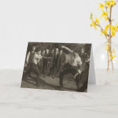 ヴィンテージの屋外のフェンシング一続きのメッセージカード カード (黄色い花)