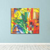 ヴィンテージの山水家の犬と牛 キャンバスプリント (インサイチュ (ウッドフロア))