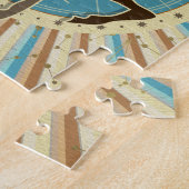 ヴィンテージの山羊座の(占星術の)十二宮図の芸術 ジグソーパズル (側面)