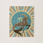 ヴィンテージの山羊座の(占星術の)十二宮図の芸術 ジグソーパズル (縦)