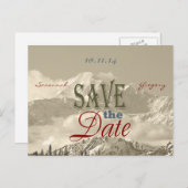 ヴィンテージの山：日付を保存するパーソナライズ 案内ポストカード (正面/裏面)