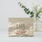 ヴィンテージの山：日付を保存するパーソナライズ 案内ポストカード (スタンド正面)