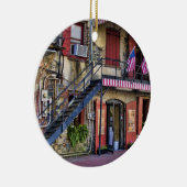 ヴィンテージの川の通りのサバンナのジョージア旅行写真 セラミックオーナメント (右)