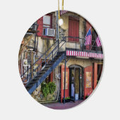 ヴィンテージの川の通りのサバンナのジョージア旅行写真 セラミックオーナメント (左)