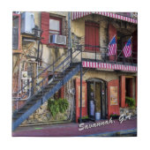 ヴィンテージの川の通りのサバンナのジョージア旅行写真 タイル (正面)