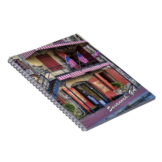 ヴィンテージの川の通りのサバンナのジョージア旅行写真 ノートブック (右側)