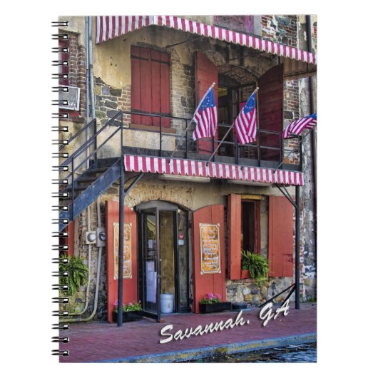 ヴィンテージの川の通りのサバンナのジョージア旅行写真 ノートブック (正面)