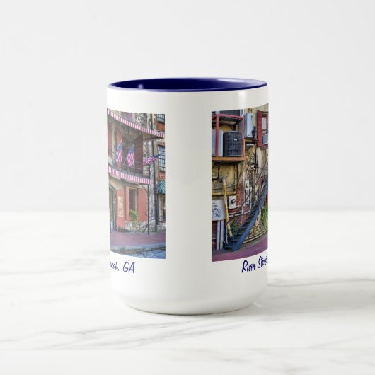 ヴィンテージの川の通りのサバンナのジョージア旅行写真 マグカップ (中央)