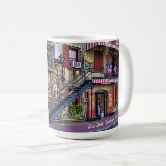 ヴィンテージの川の通りのサバンナGA旅行写真 コーヒーマグカップ (正面右)