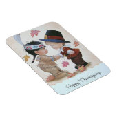 ヴィンテージの巡礼者&インディアンハッピーサンクスギビング マグネット (右側)