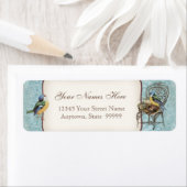 ヴィンテージの巣の椅子，結婚式招待状 ラベル (インサイチュ)