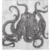 ヴィンテージの巨大なイカあなたが色を変更すると拍手 シャワーカーテン (正面)