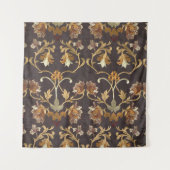 ヴィンテージの布地に刺繍の花を付け、背中に タペストリー (正面(横))