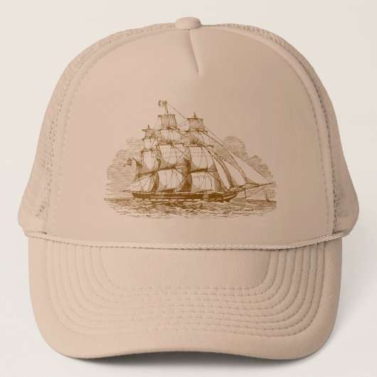 ヴィンテージの帆船 キャップ (正面)