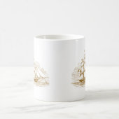 ヴィンテージの帆船 コーヒーマグカップ (中央)