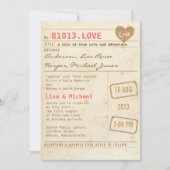 ヴィンテージの帯出券の結婚式招待状 招待状 (正面)