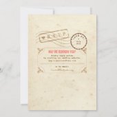 ヴィンテージの帯出券の結婚式招待状 招待状 (裏面)