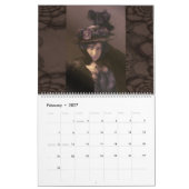 ヴィンテージの帽子の壁掛けカレンダーのヴィンテージの女性 カレンダー (2月 2027)